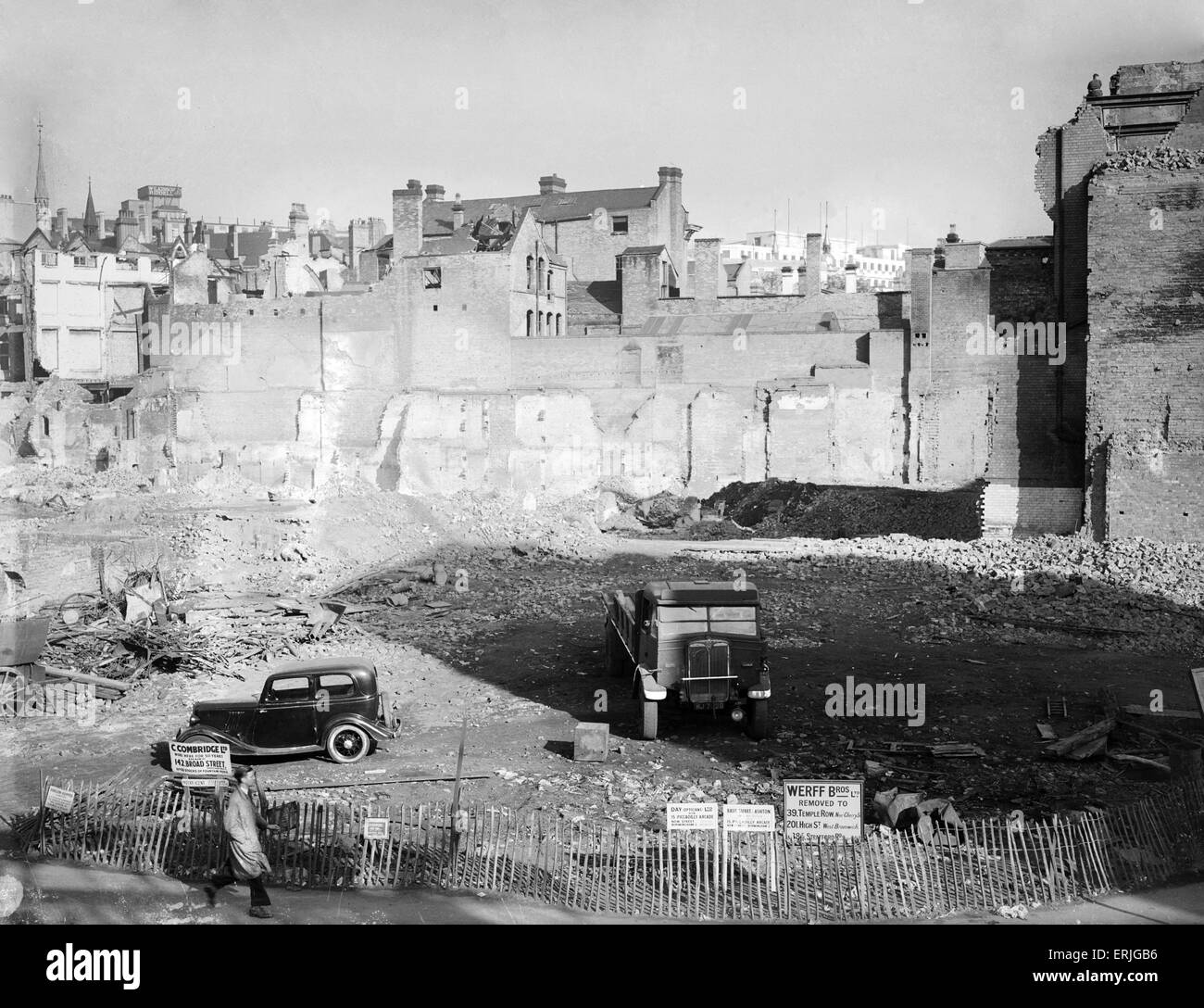 Dommages causés par les bombes, New Street, Birmingham. 29 septembre 1941. Banque D'Images