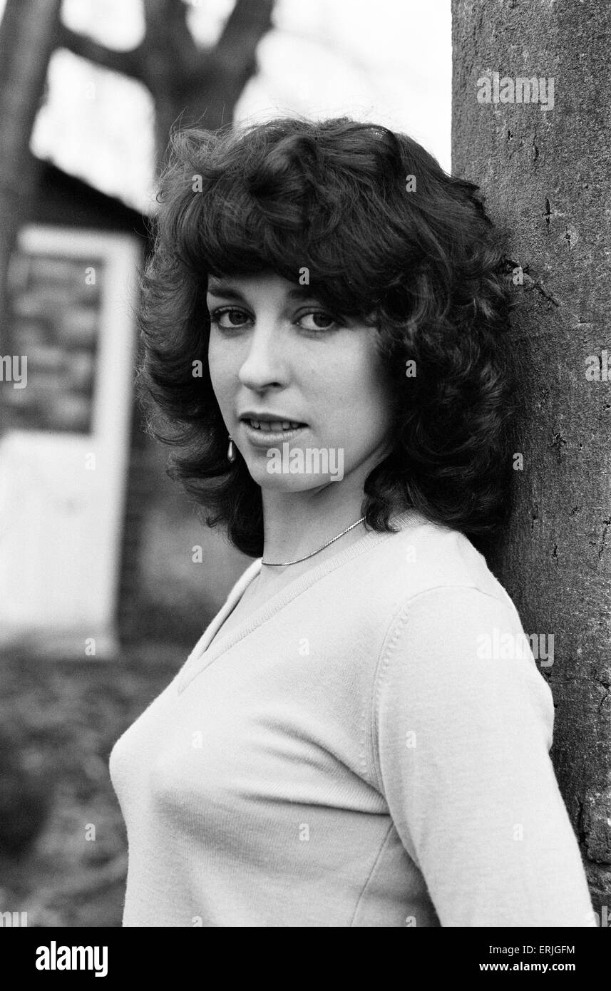 Kerry Swain, présentateur de télévision, 21 ans, a été licencié après seulement deux semaines à la télévision sud-ouest, représenté à Shepperton, 19 janvier 1982. Banque D'Images