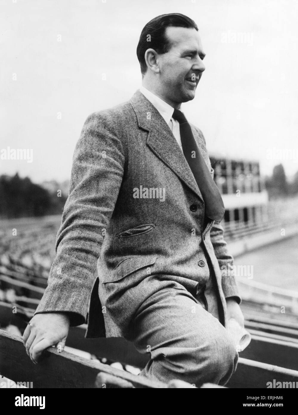 Le Warwickshire County Cricket Club secrétaire Leslie Deakins. Août 1951. Banque D'Images