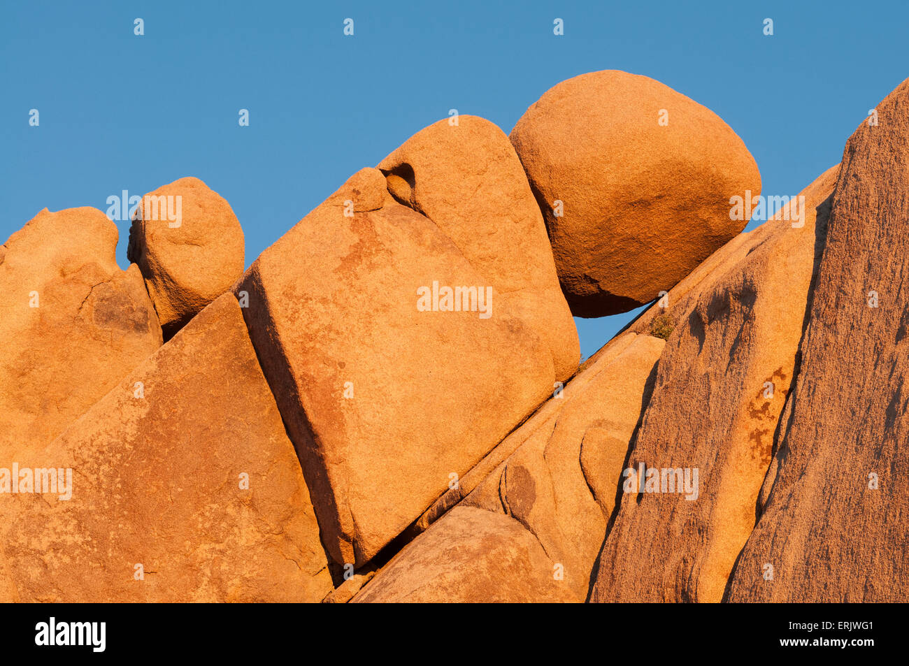 Rock formations à des rocks Jumbo de Joshua Tree National Park en Californie. Banque D'Images