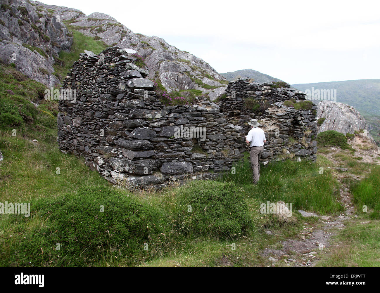 Chalet à l'abandon sur la péninsule de Beara en République d'Irlande Banque D'Images