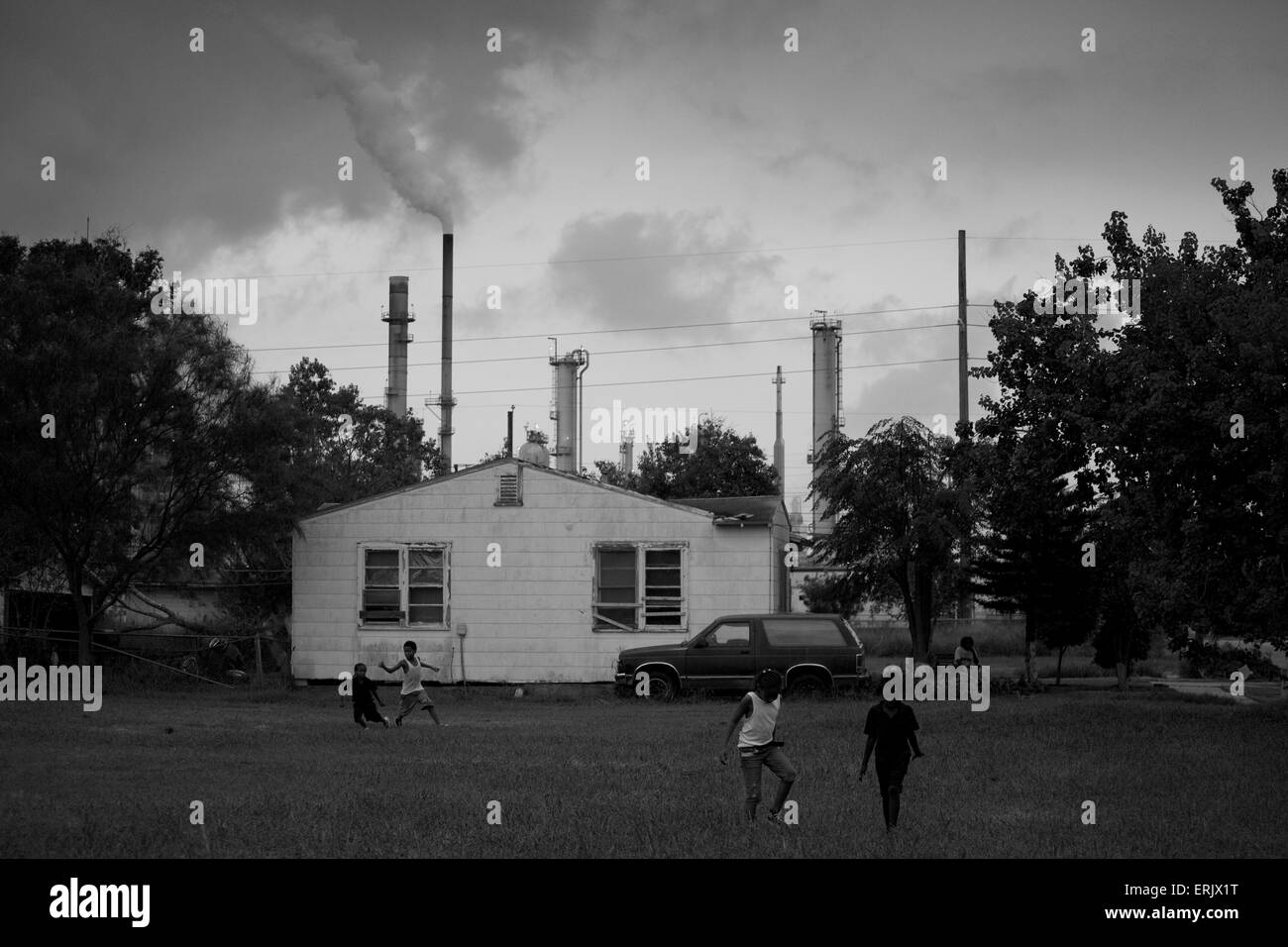 Effets de la raffinerie de pétrole dans la région de Corpus Christi, Texas. Banque D'Images