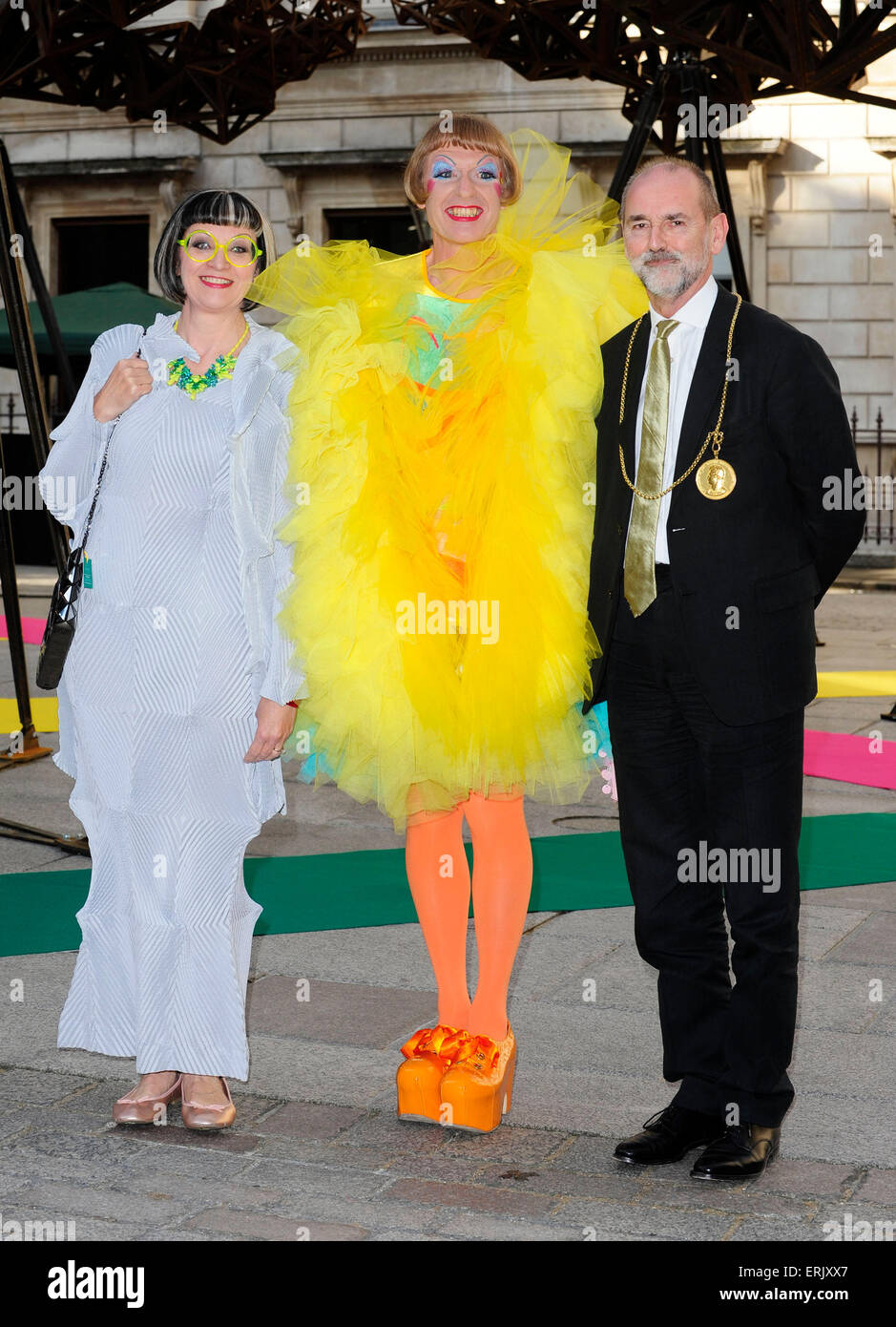 Londres, Royaume-Uni. 3 juin, 2015. Grayson Perry . Christopher Le Brun PRA assister à l'exposition d'été de la Royal Academy of art 3 Juin 2015 Crédit : Peter Phillips/Alamy Live News Banque D'Images