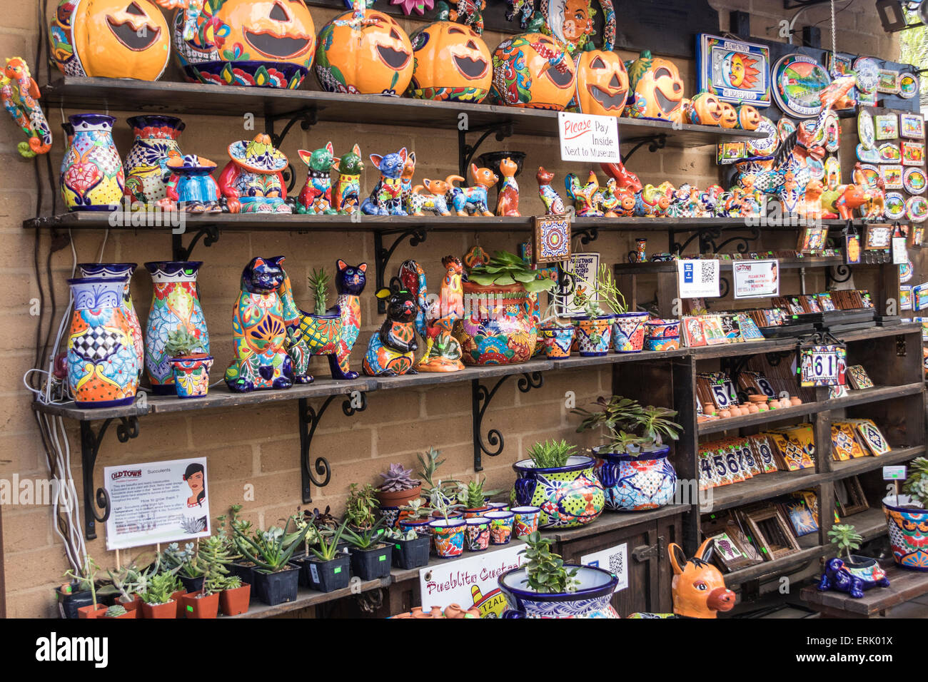 Souvenirs et cadeaux dans la vieille ville de San Diego State Park Banque D'Images