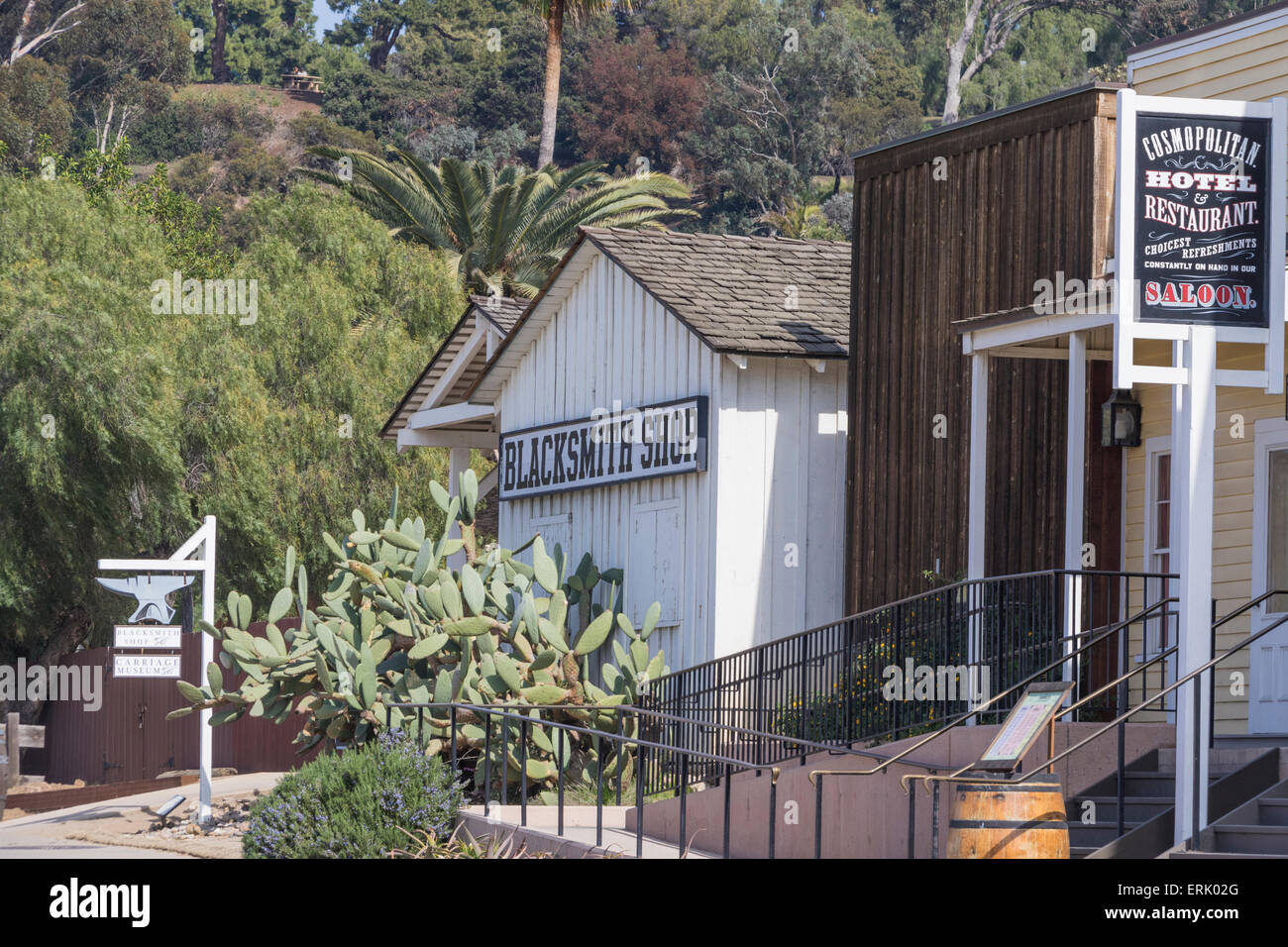 Atelier de forgeron et restaurant de l'hôtel Cosmopolitan dans le parc historique de la vieille ville de San Diego, San Diego, Californie. Banque D'Images