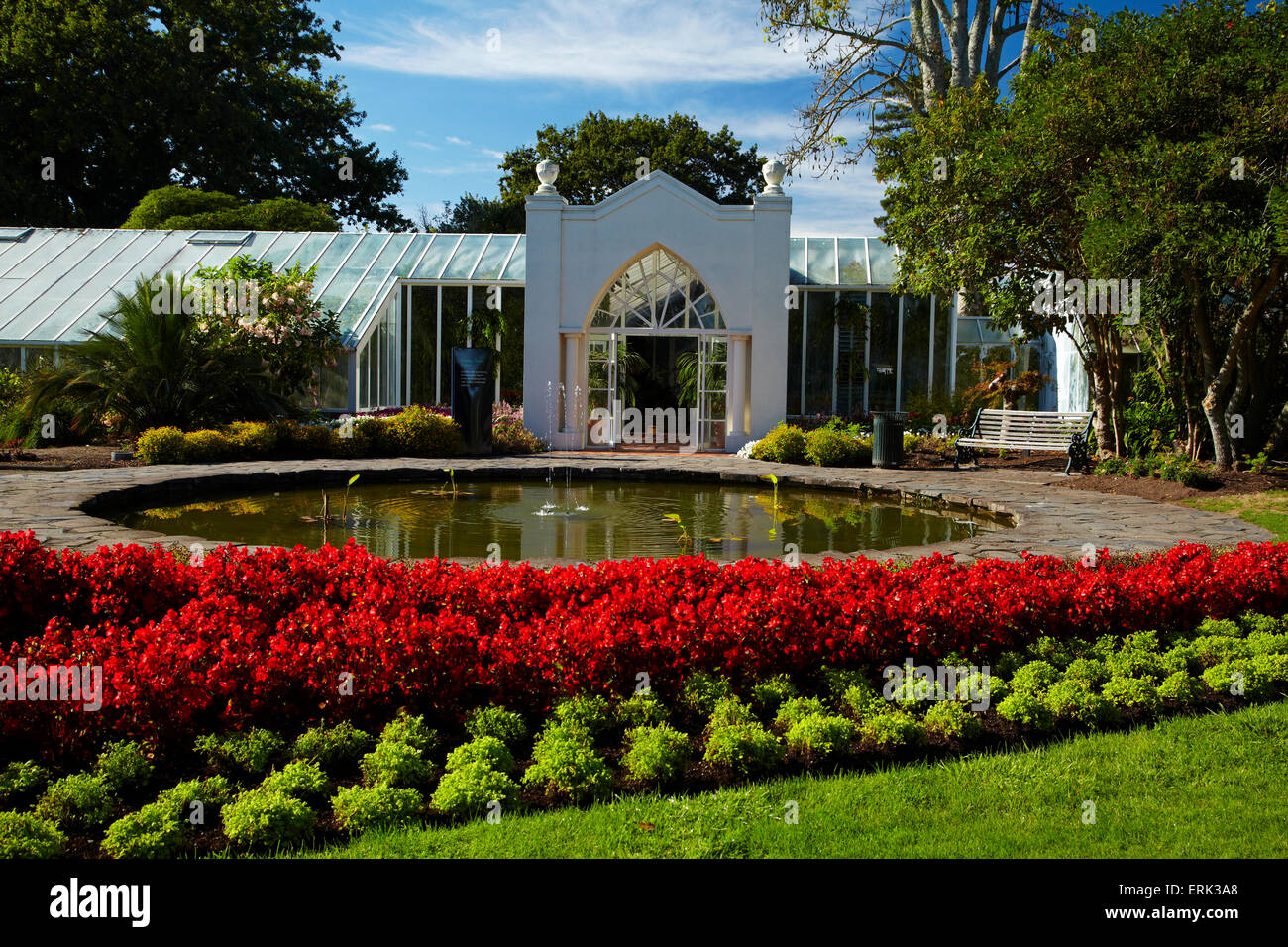 Jardin de fleurs de style victorien et d''hiver, les jardins de Hamilton, Waikato, Nouvelle-Zélande, île du Nord Banque D'Images