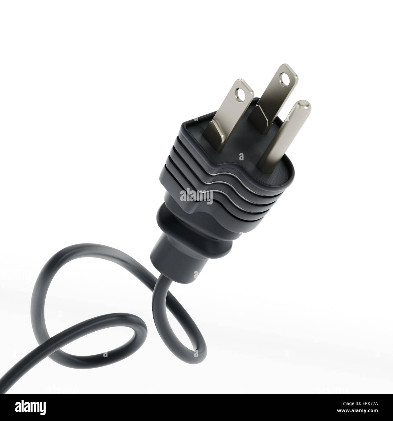 Bouchon électrique isolé sur blanc. Banque D'Images