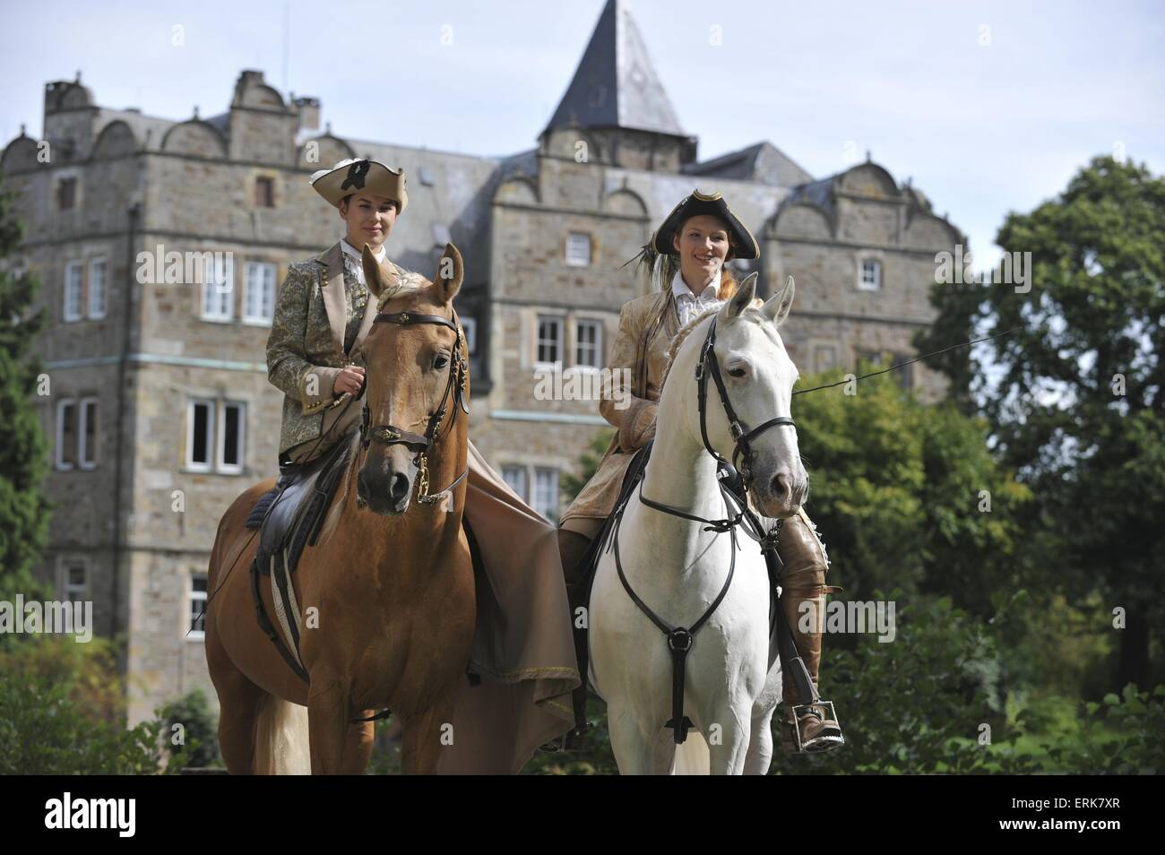 Diana Krischke mit Genete Bonmot du Roi und lusitanien Odeceixe Banque D'Images