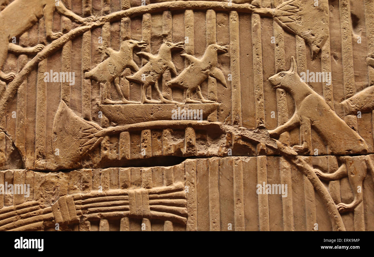 Fragment de tombeau de secours. La pierre calcaire. Thèbes. 26 dynastie (664-525 avant J.-C.). Musées du Vatican. Banque D'Images