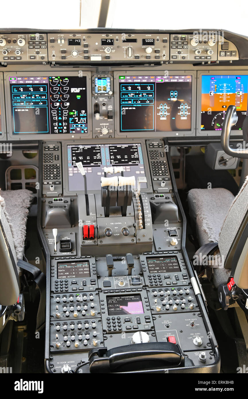 Cockpit, Dreamliner Boeing B 787-900, All Nippon Airways, Allemand Banque D'Images