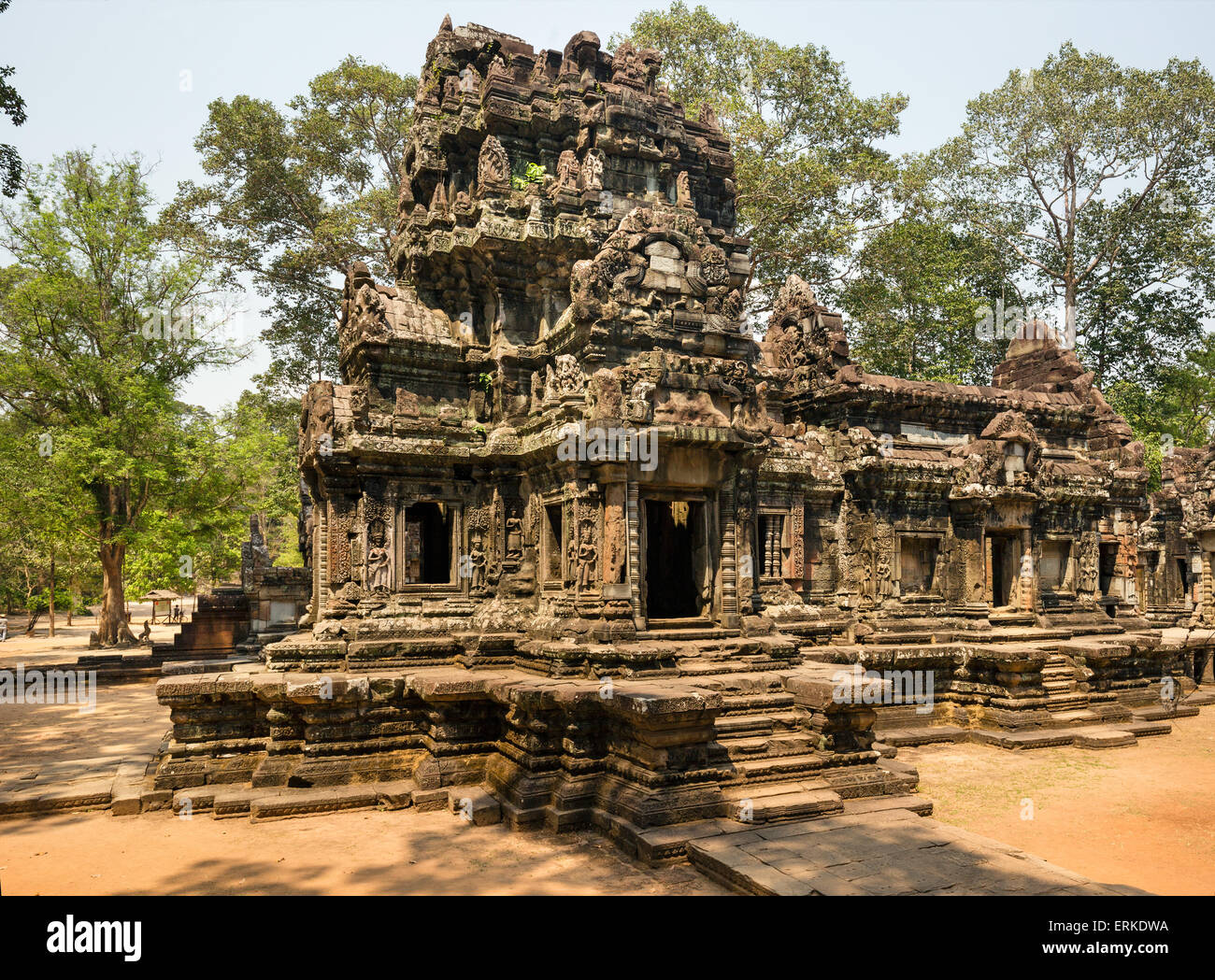 Prasat de Chau Say Tevoda Temple, vue sud-ouest, la Province de Siem Reap, Angkor, Cambodge Banque D'Images