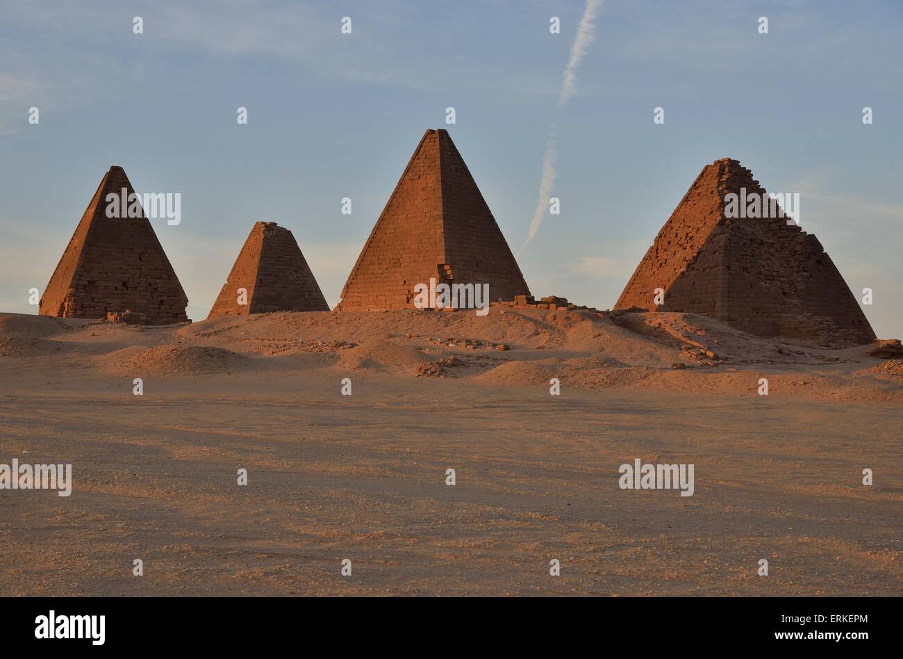 Pyramides de la northern méroïtique group de Gebel Barkal, Karima, le nord de l'État, la Nubie, Soudan Banque D'Images