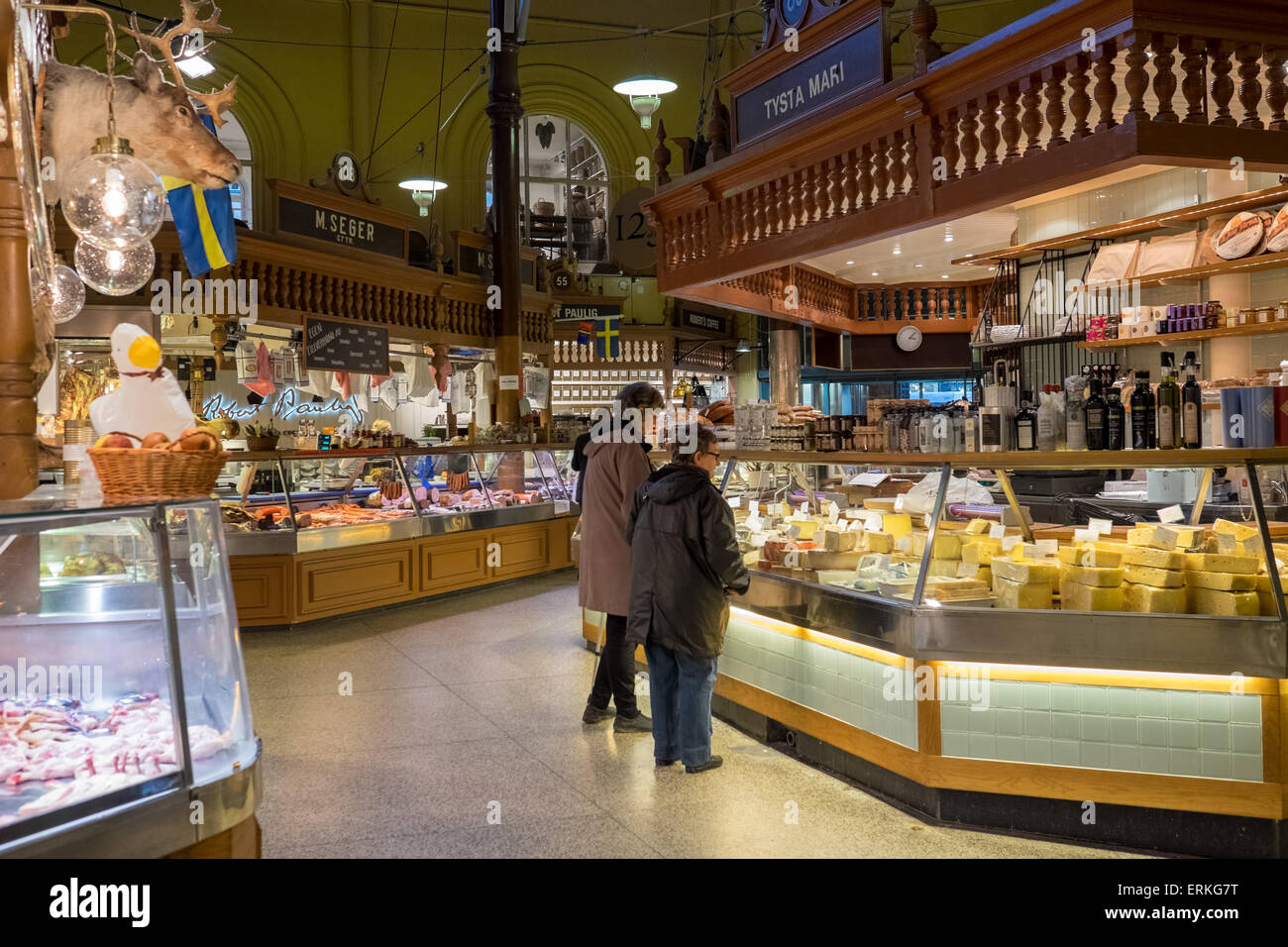 Ostermalm halle à Stockholm, en Suède. Banque D'Images