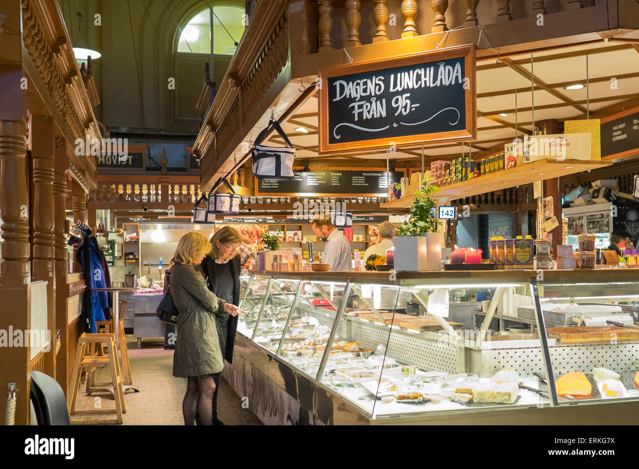 Ostermalm halle à Stockholm, en Suède. Banque D'Images
