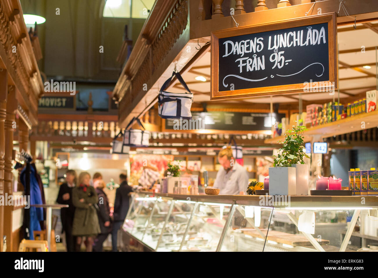 Ostermalm halle à Stockholm, en Suède. Banque D'Images