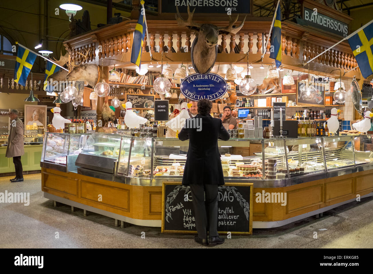 Ostermalm halle à Stockholm, en Suède. Banque D'Images