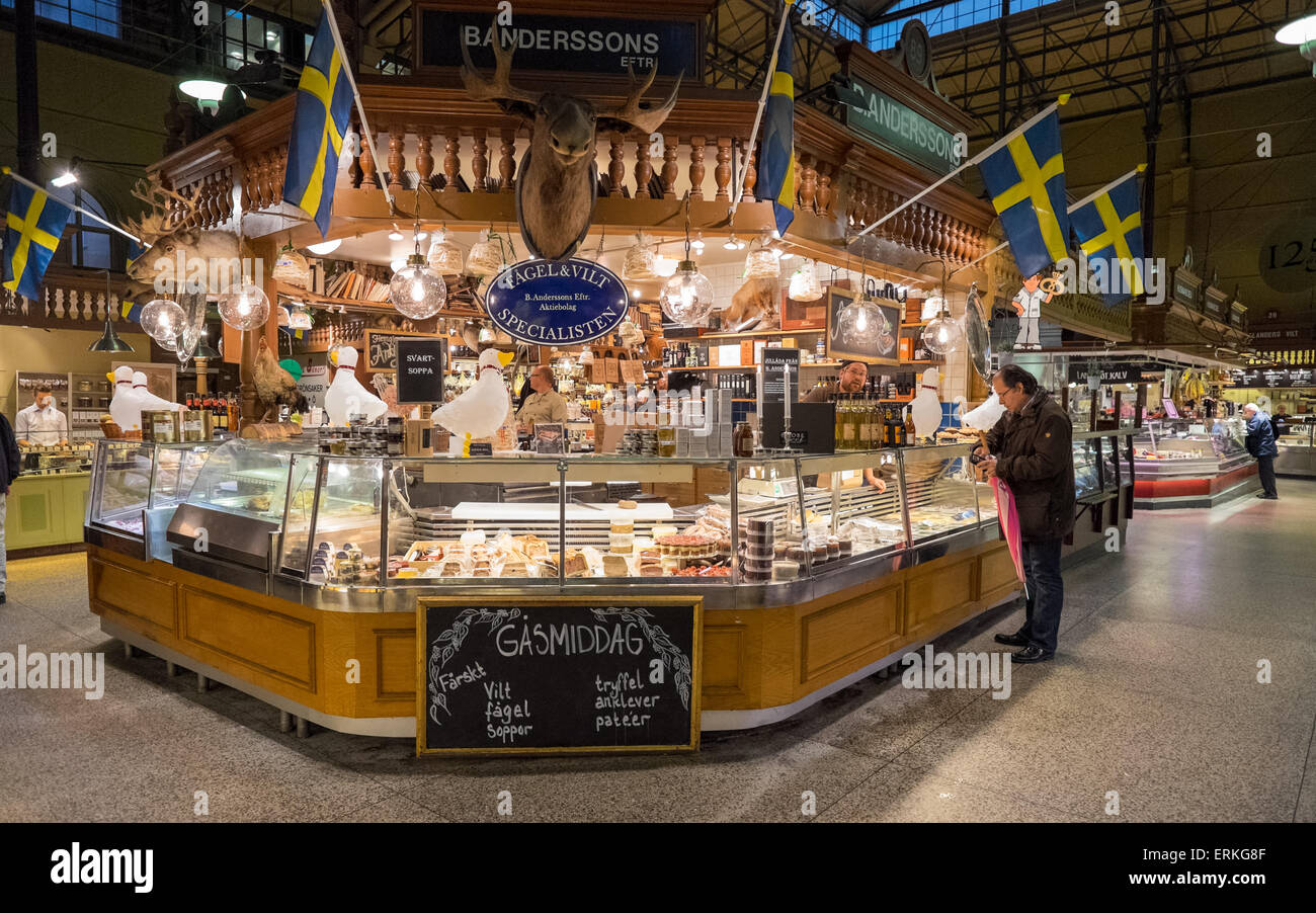 Ostermalm halle à Stockholm, en Suède. Banque D'Images