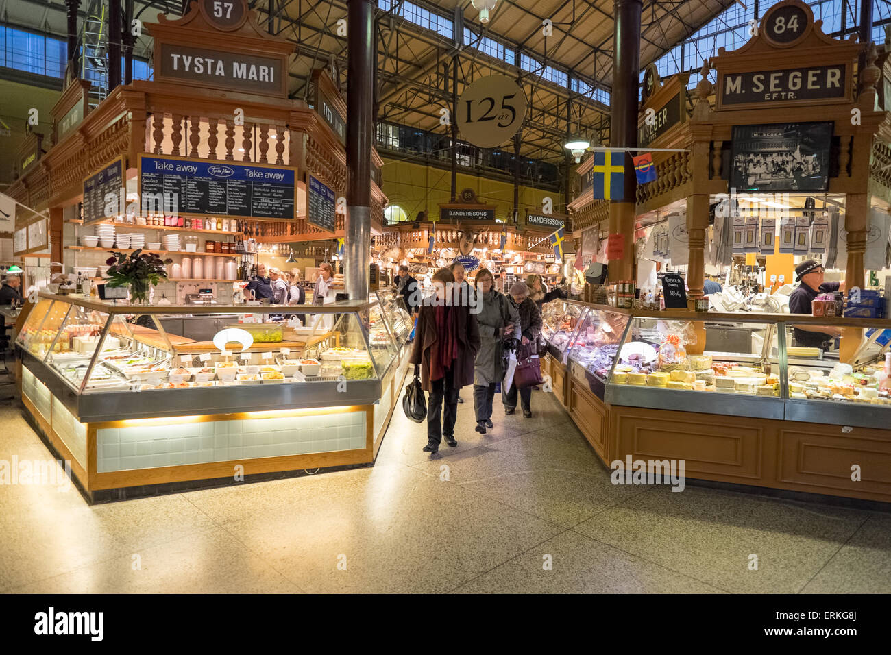 Ostermalm halle à Stockholm, en Suède. Banque D'Images
