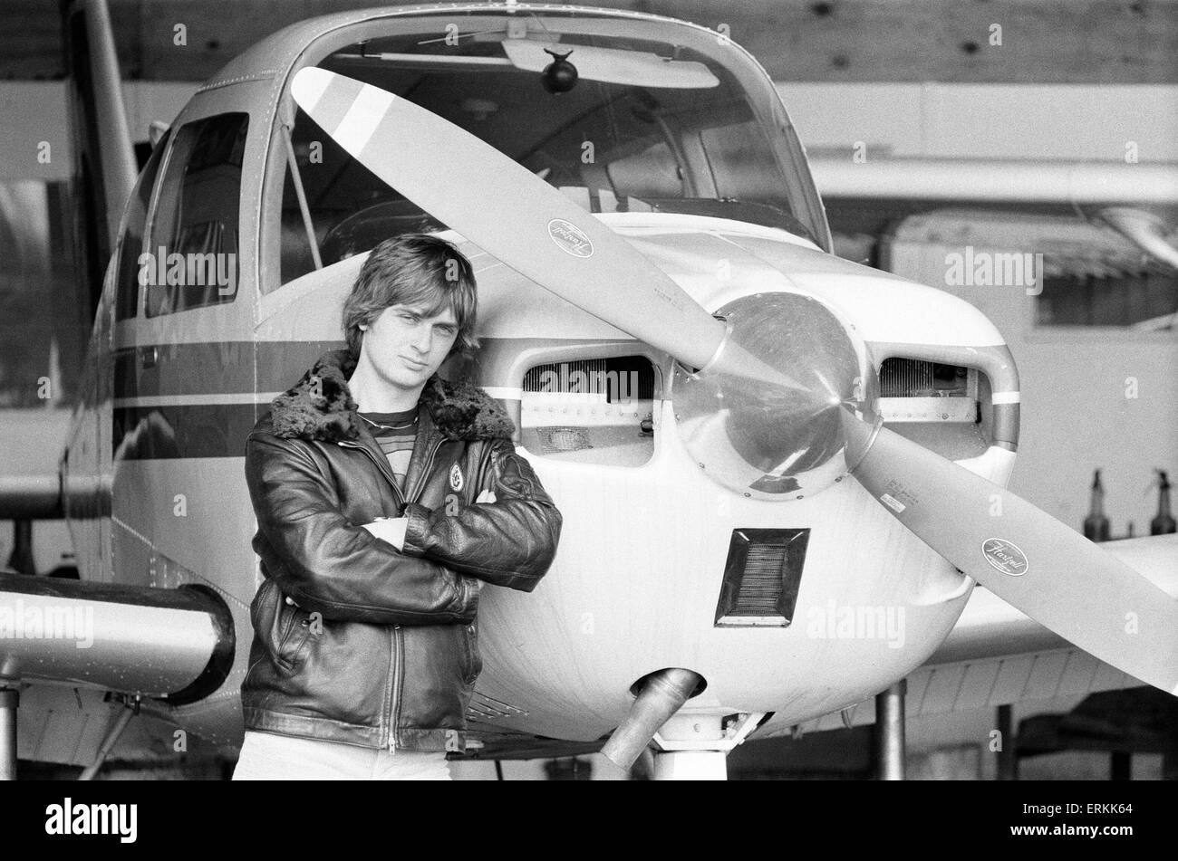 Mike Oldfield, musicien et compositeur, photographié à son domicile, dans le Buckinghamshire, 1er avril 1980. Banque D'Images