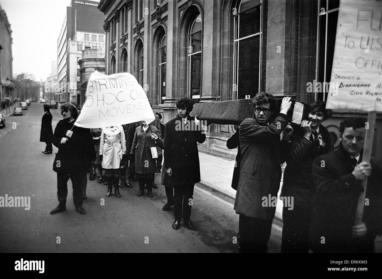 St Patrick's Day Mars, Birmingham, 16 mars 1969. Banque D'Images