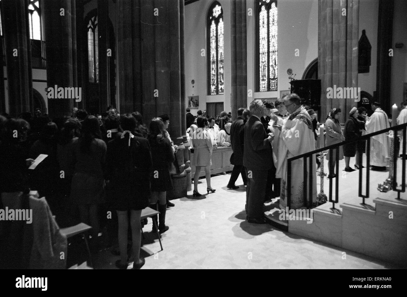 St Patrick's Day, Birmingham, 17 mars 1970. Banque D'Images
