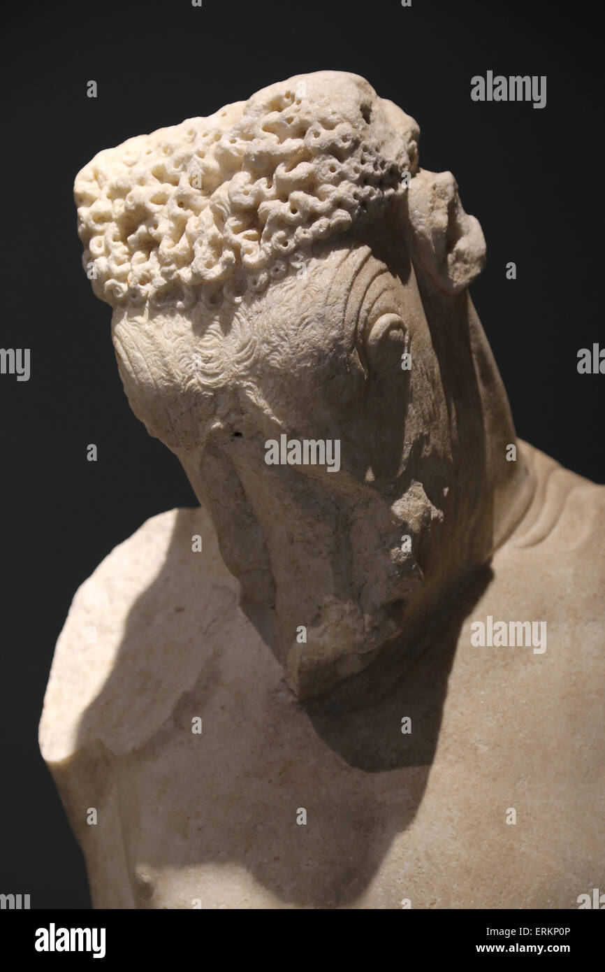 Minotaure. Copie romaine d'un original grec de l'ordre de 5e C BC attribuée à Myron. 1s c. AD. Musée National Romain. Palace Massimo Banque D'Images