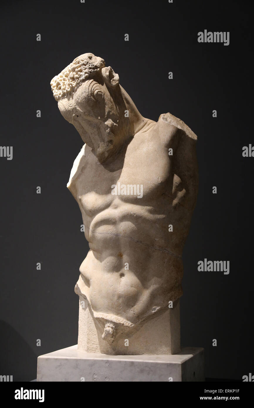 Minotaure. Copie romaine d'un original grec de l'ordre de 5e C BC attribuée à Myron. 1s c. AD. Musée National Romain. Rome. L'Italie. Banque D'Images