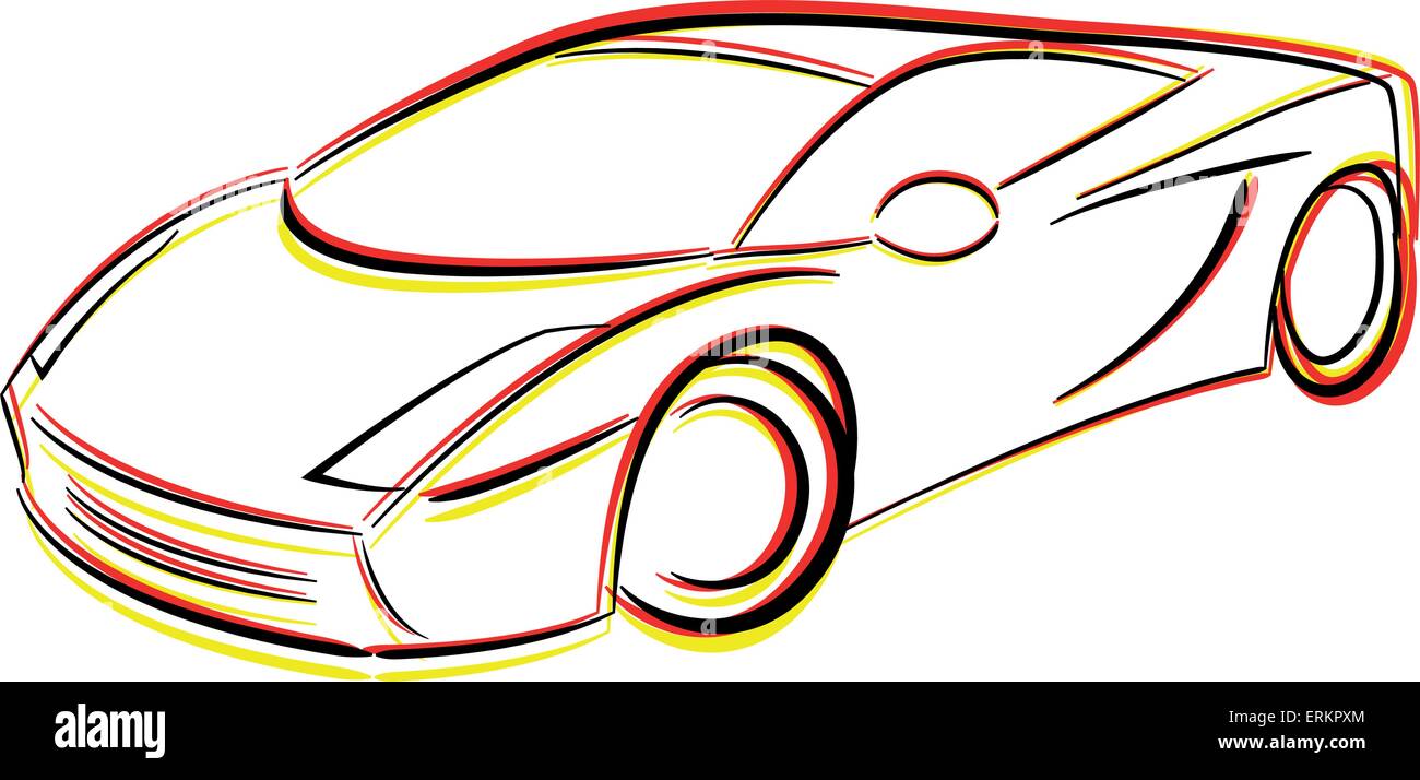 Vector illustration du concept de voiture de course dessin Illustration de Vecteur