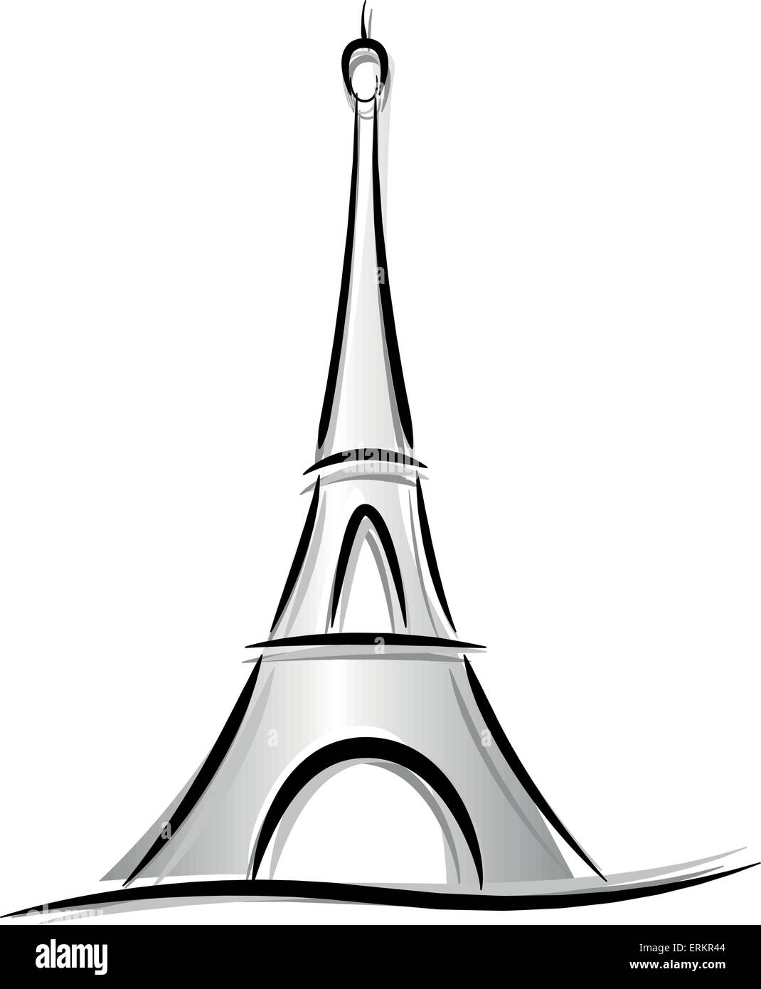 Dessin vectoriel de tour eiffel sur fond blanc Illustration de Vecteur
