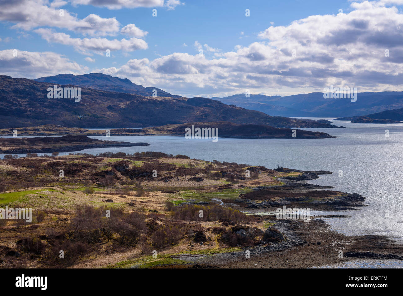 Le loch Sunart, péninsule d'Ardnamurchan, Lochaber, Highlands, Scotland Banque D'Images