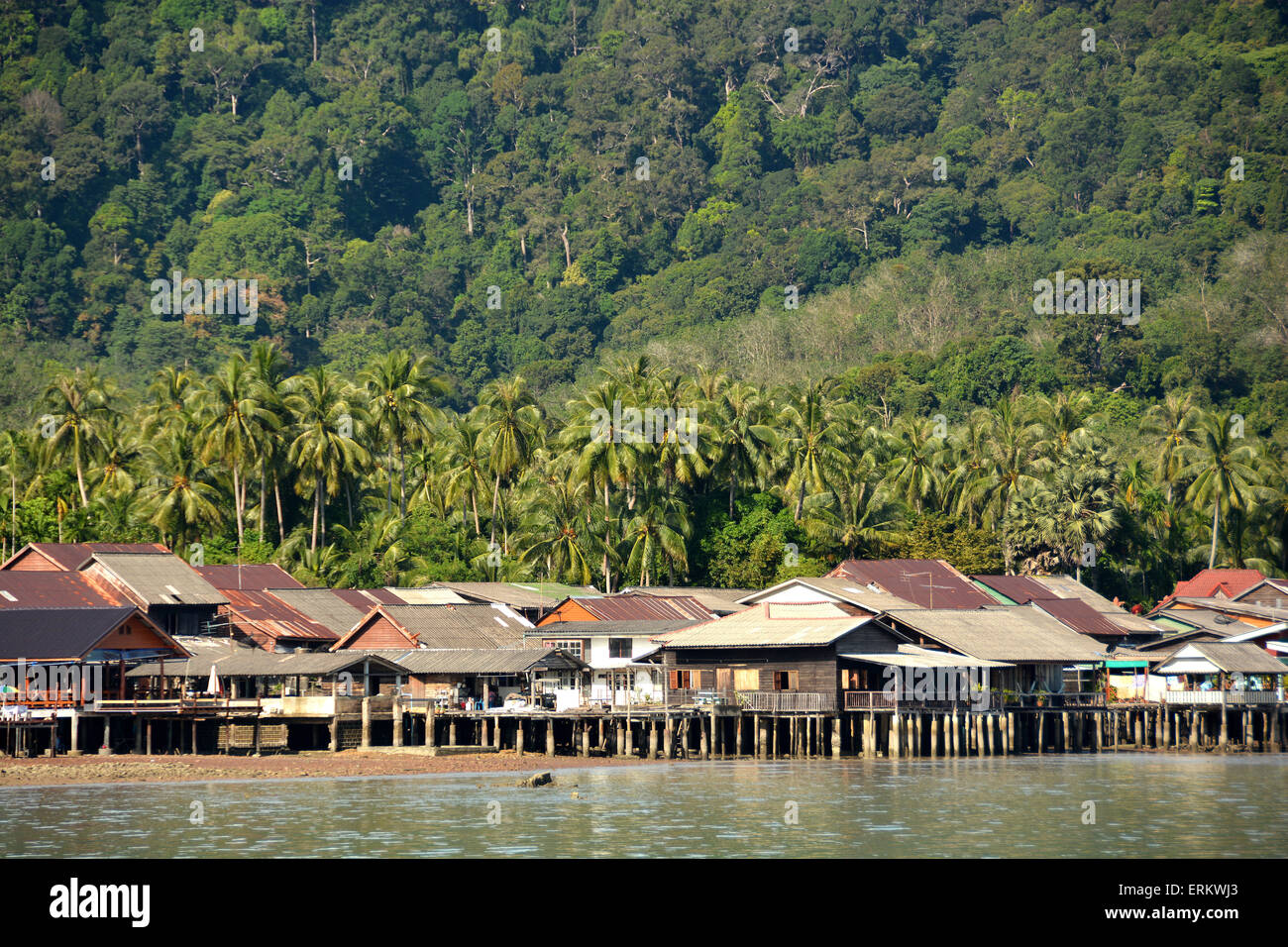 Village de pêcheurs sur Koh Lanta, Thaïlande, Asie du Sud, Asie Banque D'Images