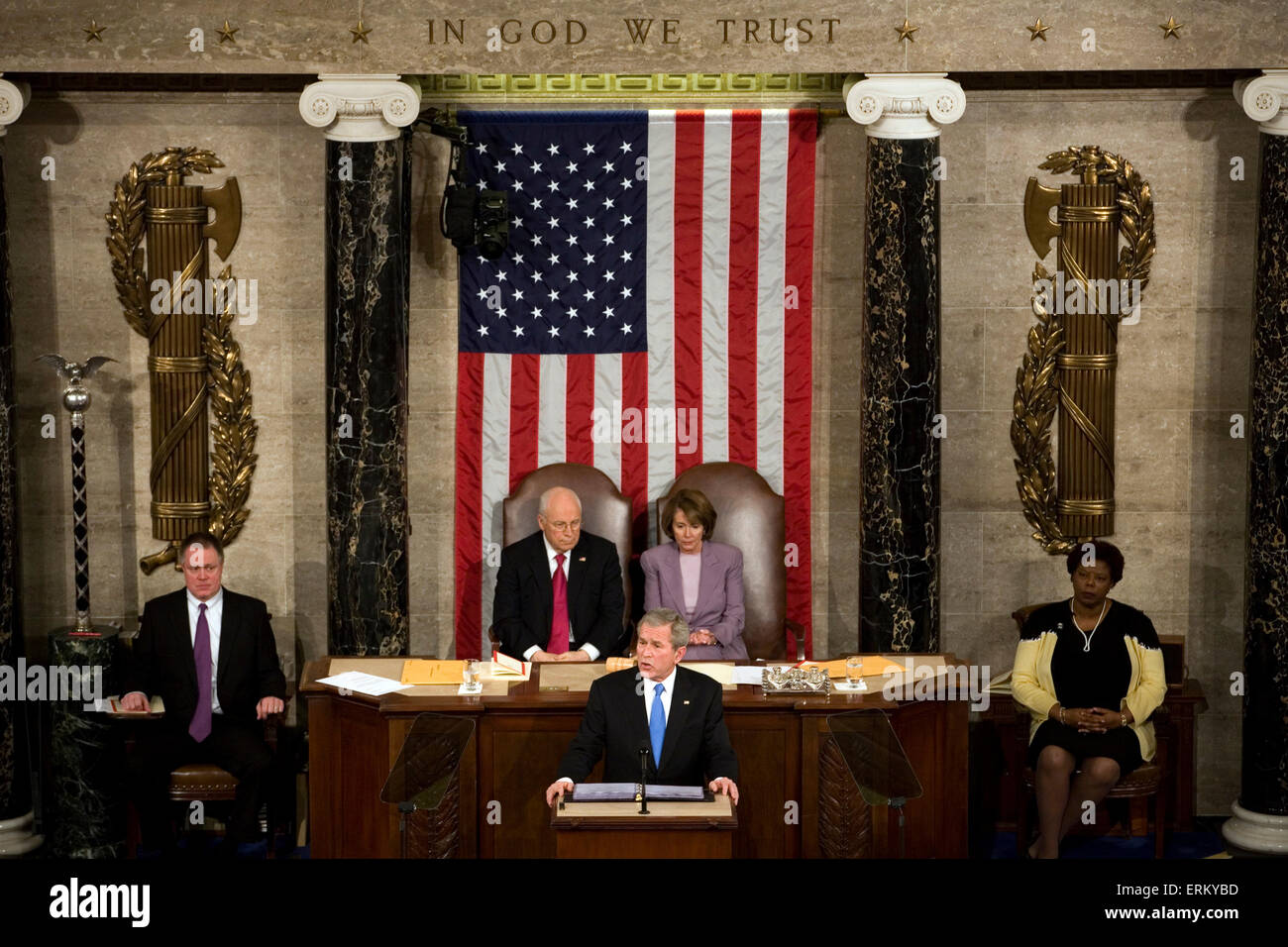 Bush donne à l'état de l'Union au Congrès à Washington, D.C. Banque D'Images