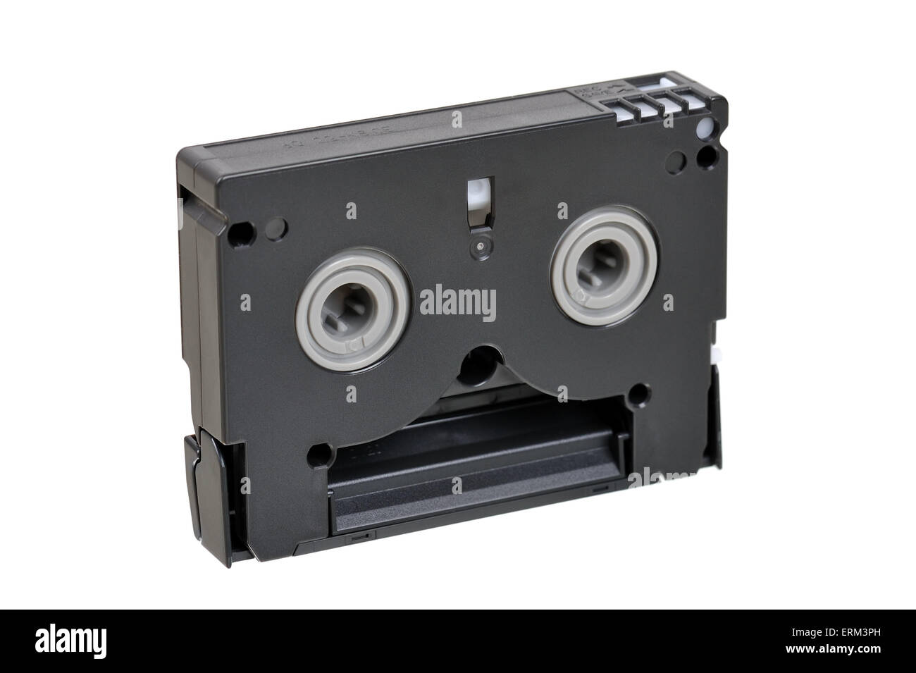 Mini cassette DV isolé sur blanc. arrière Banque D'Images