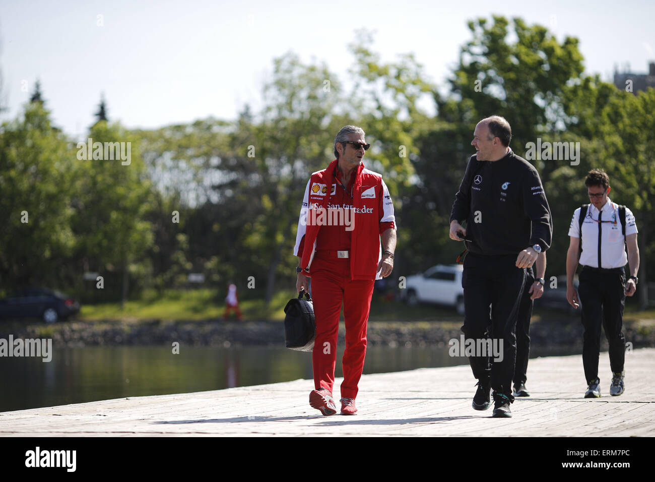 4 juin 2015 - Montréal, Canada - MAURIZIO ARRIVABENE, Scuderia Ferrari, Team Principal est vu en arrivant dans le paddock lors des préparatifs de la Formule 1 2015 Grand Prix du Canada au Circuit Gilles-Villeneuve à Montréal, Canada. (Crédit Image : © Gasperotti James/Zuma sur le fil) Banque D'Images