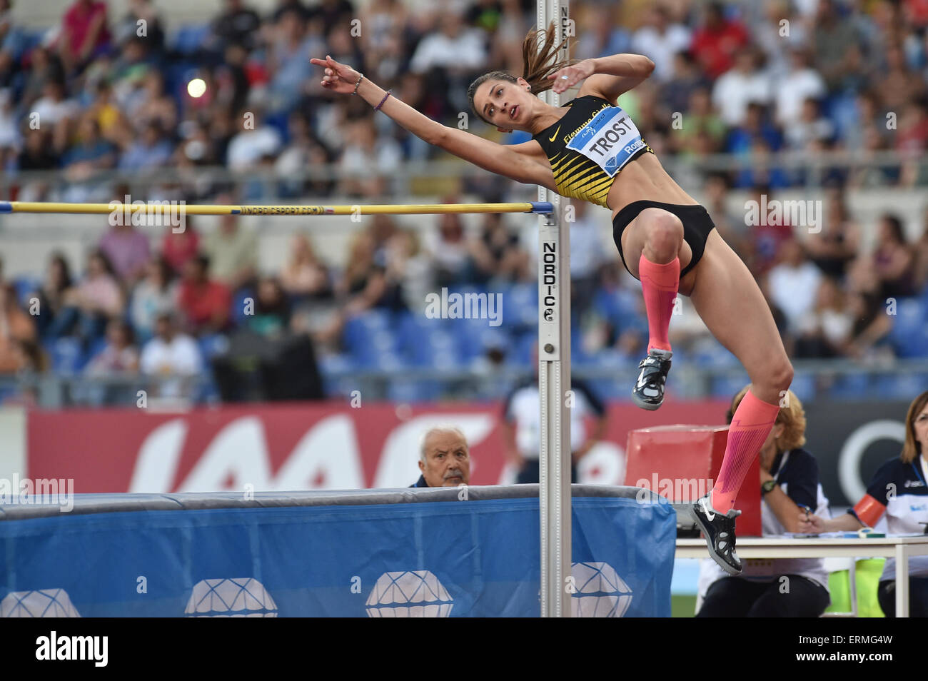 Rome, Italie. 04 Juin, 2015. Ligue de diamant de l'IAAF Golden Gala de Rome. Alessia Trost (ITA) est en compétition dans le saut en hauteur Femmes : Action Crédit Plus Sport/Alamy Live News Banque D'Images