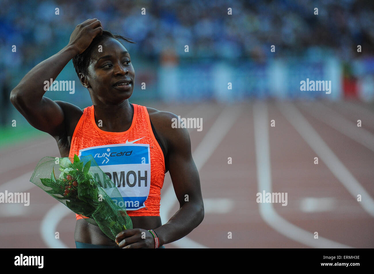 Rome, Italie. 04 Juin, 2015. Ligue de diamant de l'IAAF Golden Gala de Rome. Jeneba Tarmoh (USA) remporte le 200m en Womens Crédit : Action Plus Sport/Alamy Live News Banque D'Images