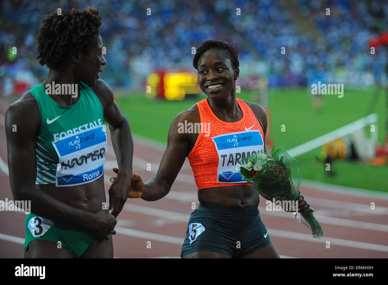 Rome, Italie. 04 Juin, 2015. Ligue de diamant de l'IAAF Golden Gala de Rome. Jeneba Tarmoh (USA) remporte le 200m en Womens Crédit : Action Plus Sport/Alamy Live News Banque D'Images