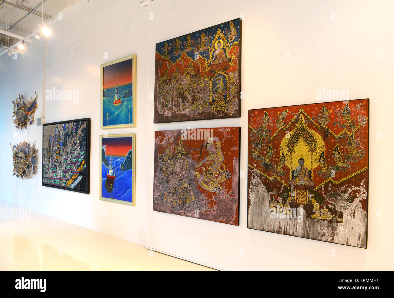 BANGKOK - 28 novembre : Exposition d'art contemporain thaïlandais le 28 novembre, 2014 à Hof Art Gallery, Bangkok, Thaïlande. Banque D'Images