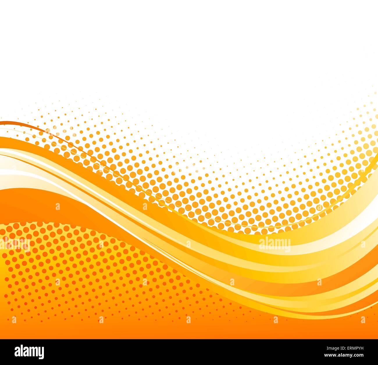Couleur orange Abstract Vector background des lignes courbes avec demi-teinte. Brochure design Template. Le style rétro de l'été Illustration de Vecteur