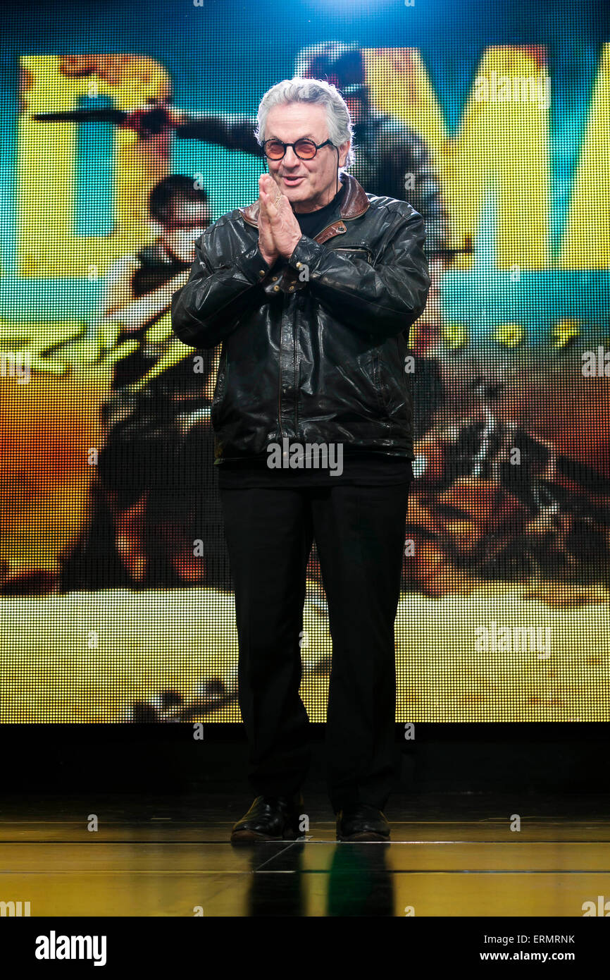 Tokyo, Japon. 5 juin, 2015. Australian Film réalisateur George Miller participe à une conférence de presse pour le film ''Mad Max : Fury Road'' dans le centre-ville de Tokyo le 5 juin 2015. Le film touche le théâtre partout au Japon le 20 juin. Credit : Rodrigo Reyes Marin/AFLO/Alamy Live News Banque D'Images