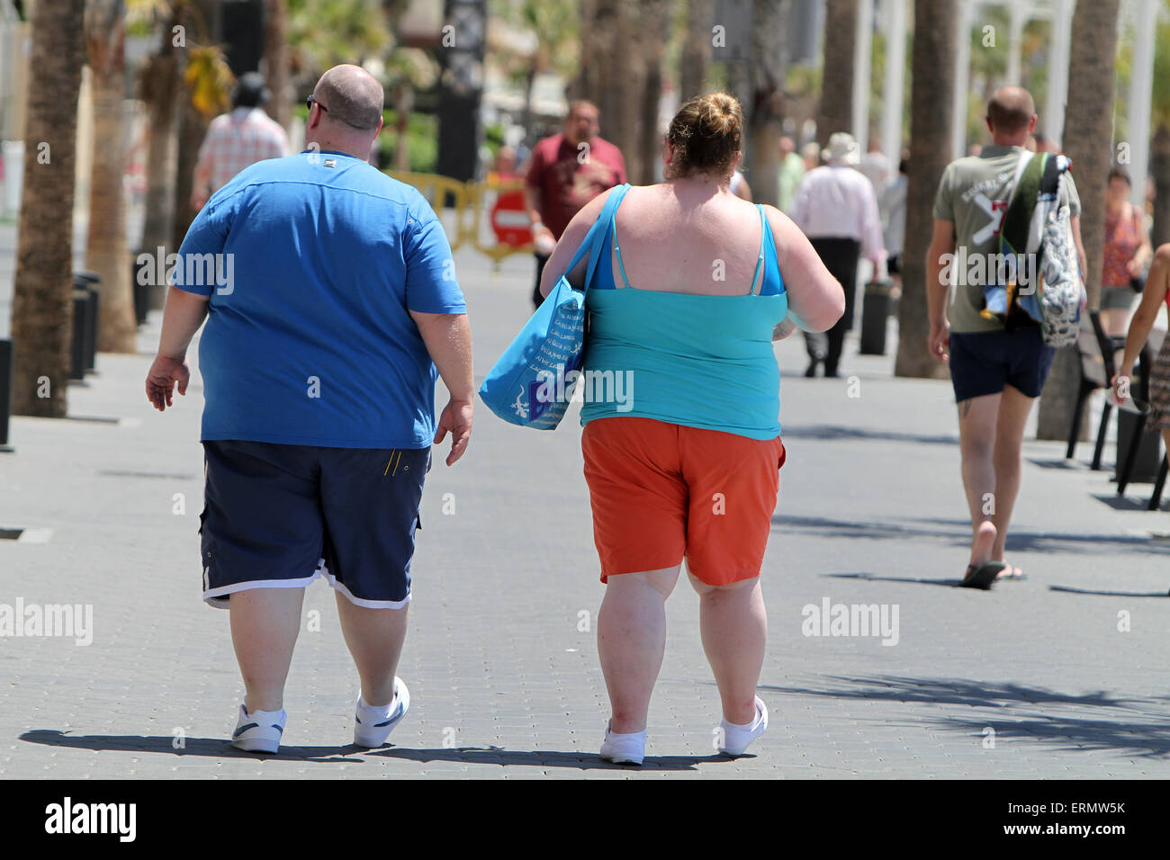 couple obèses Banque D'Images