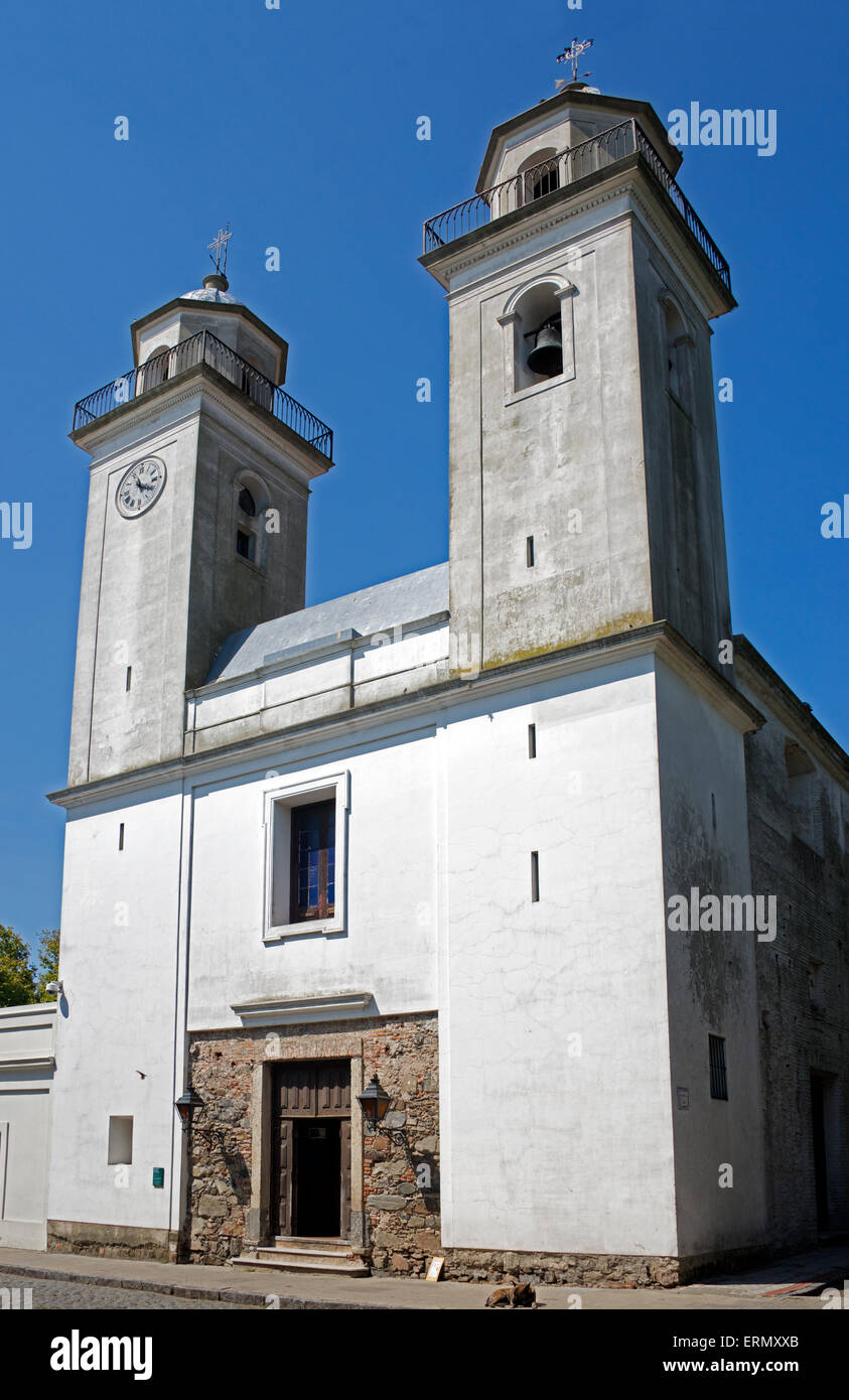 La basilique du Saint Sacrement quartier colonial historique de Colonia del Sacramento en Uruguay Banque D'Images