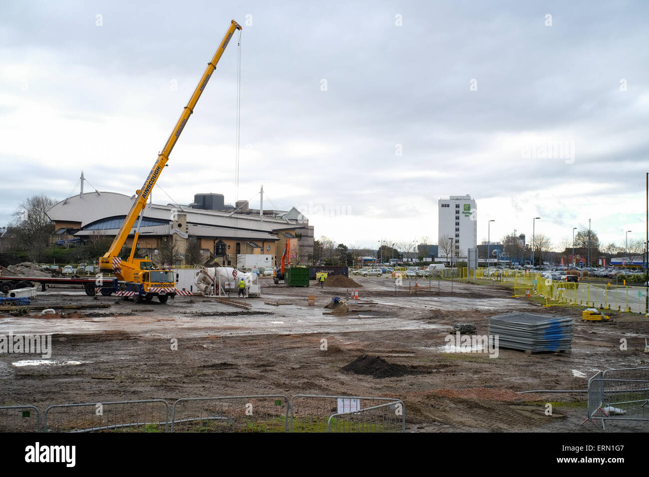 Site de construction du nouveau développement de Westquay filigrane Banque D'Images