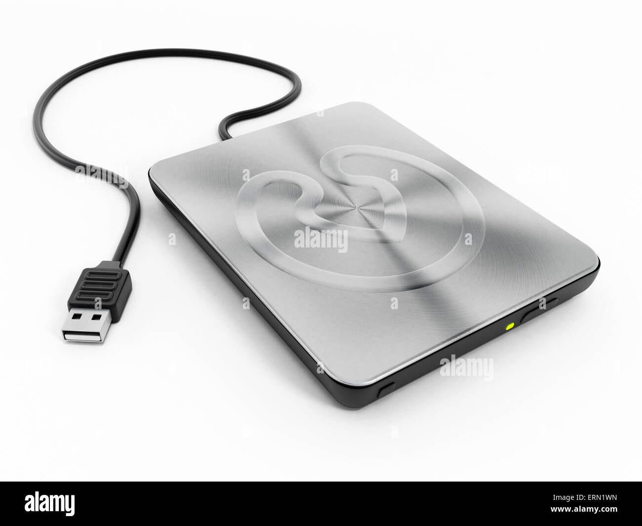 Disque dur externe isolé sur fond blanc Banque D'Images