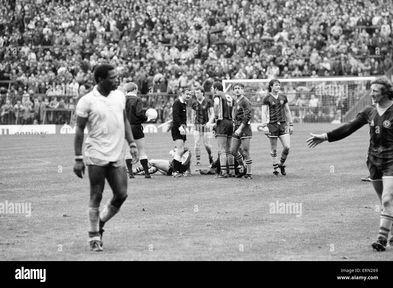 Division de la Ligue anglaise un match à Villa Park. Aston Villa v 1 Birmingham City 0. 15 octobre 1983. Banque D'Images