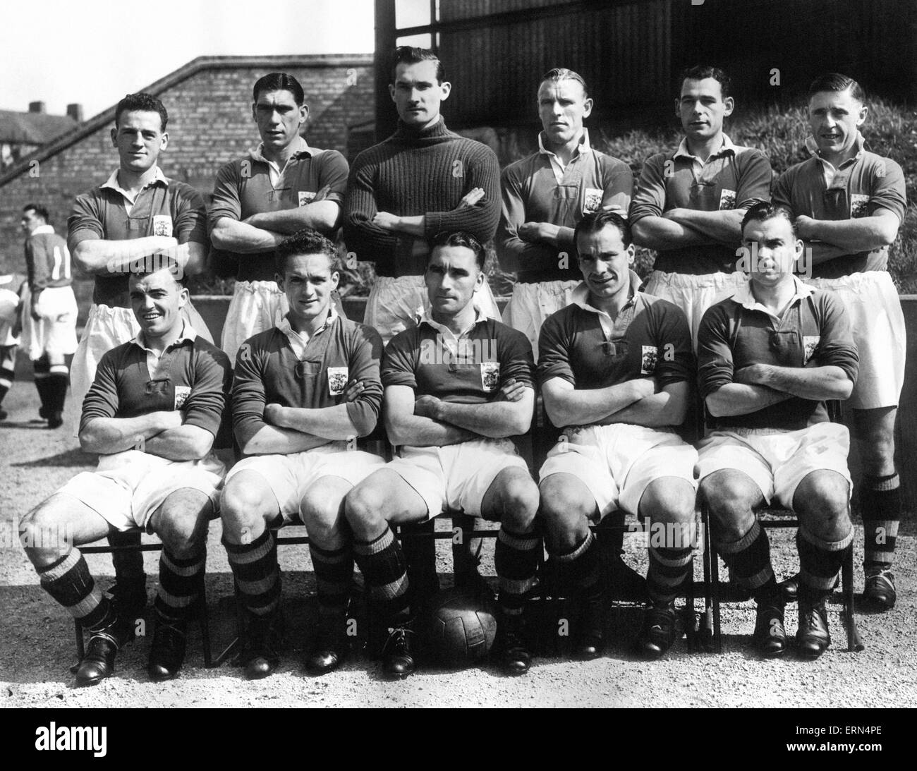 L'équipe de Birmingham City line up, 16 septembre 1948. Rangée arrière : vert, Duckhouse, Merrick, Badham, Herne Bay, Jennings. Rangée avant : Stewart, Dougall, Harris, Trigg, Edwards. Banque D'Images