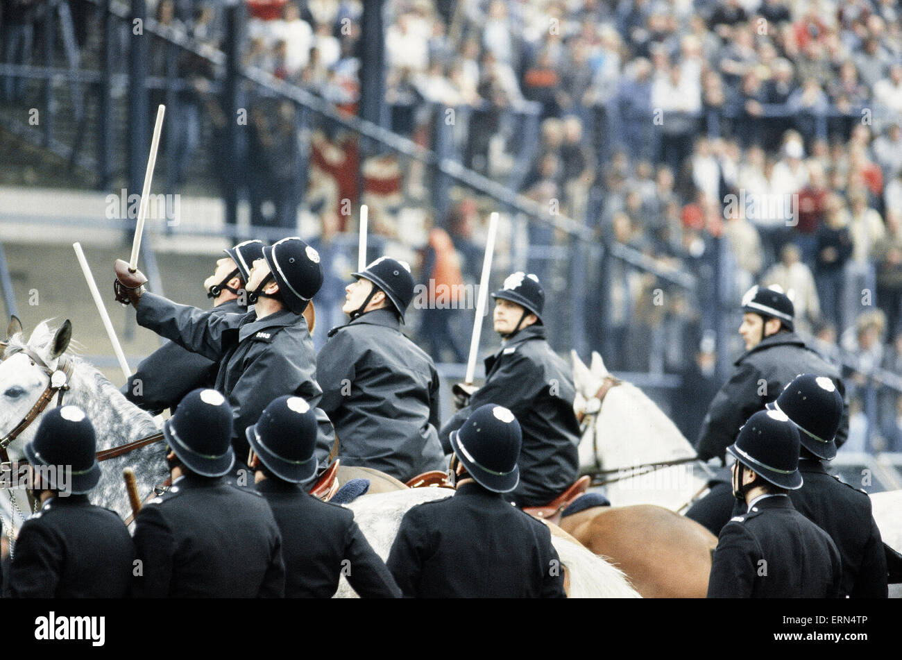 Division de la Ligue anglaise deux match à St Andrews. Birmingham City v Leeds United 0 1. 11 mai 1985. Banque D'Images