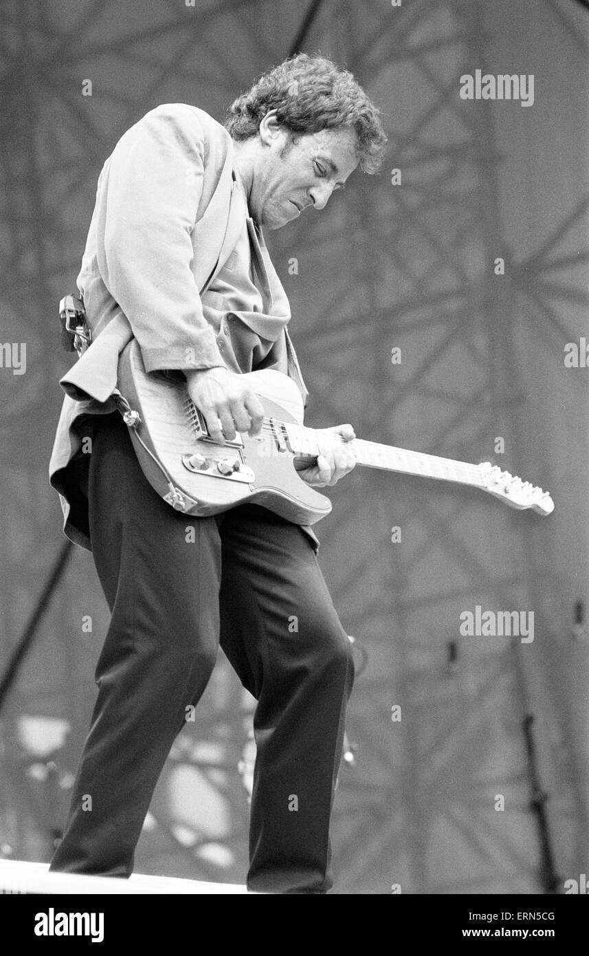 Bruce Springsteen en concert, Villa Park, Birmingham, le mardi 21 juin 1988. Banque D'Images
