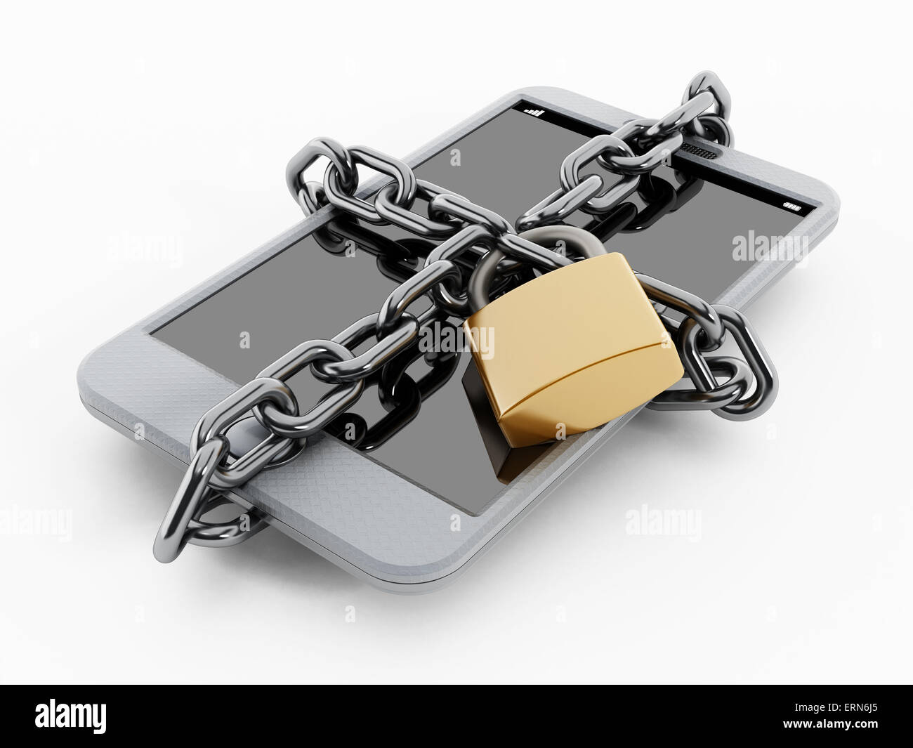 Smartphone verrouillé et sécurisé enchaînés Banque D'Images