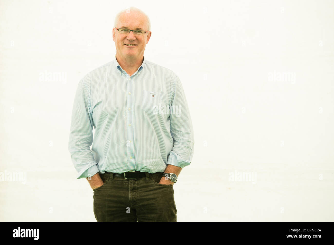 EDDIE BUTLER, ancien joueur de rugby international gallois et et auteur de 'la plus grande jamais XV Gallois' - au Hay Festival de littérature 2015 Banque D'Images